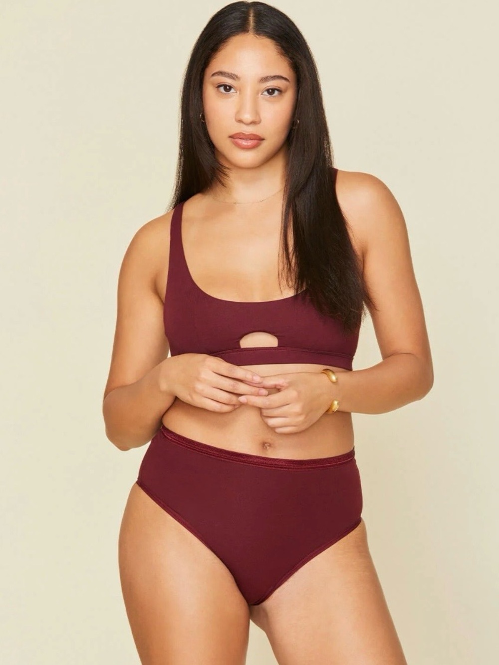 Knickey/Subset Organic Cotton Keyhole Soft Bra Sz L